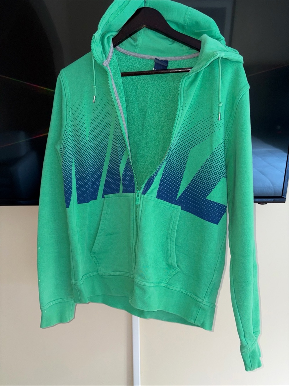 Nike green blue hoodie hooded sweatshirt unisex Medium